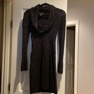 White House Black Market black with silver glitter dress